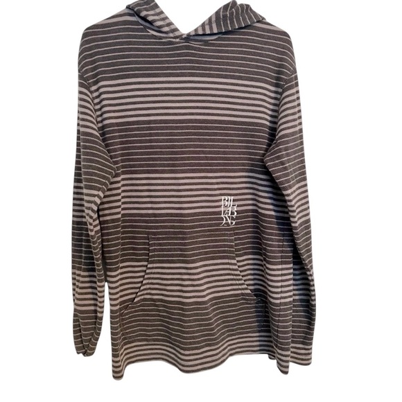 Billabong Men’s Gray‎ Striped Hooded Sweater Pullover Size Large Casual - Picture 1 of 3